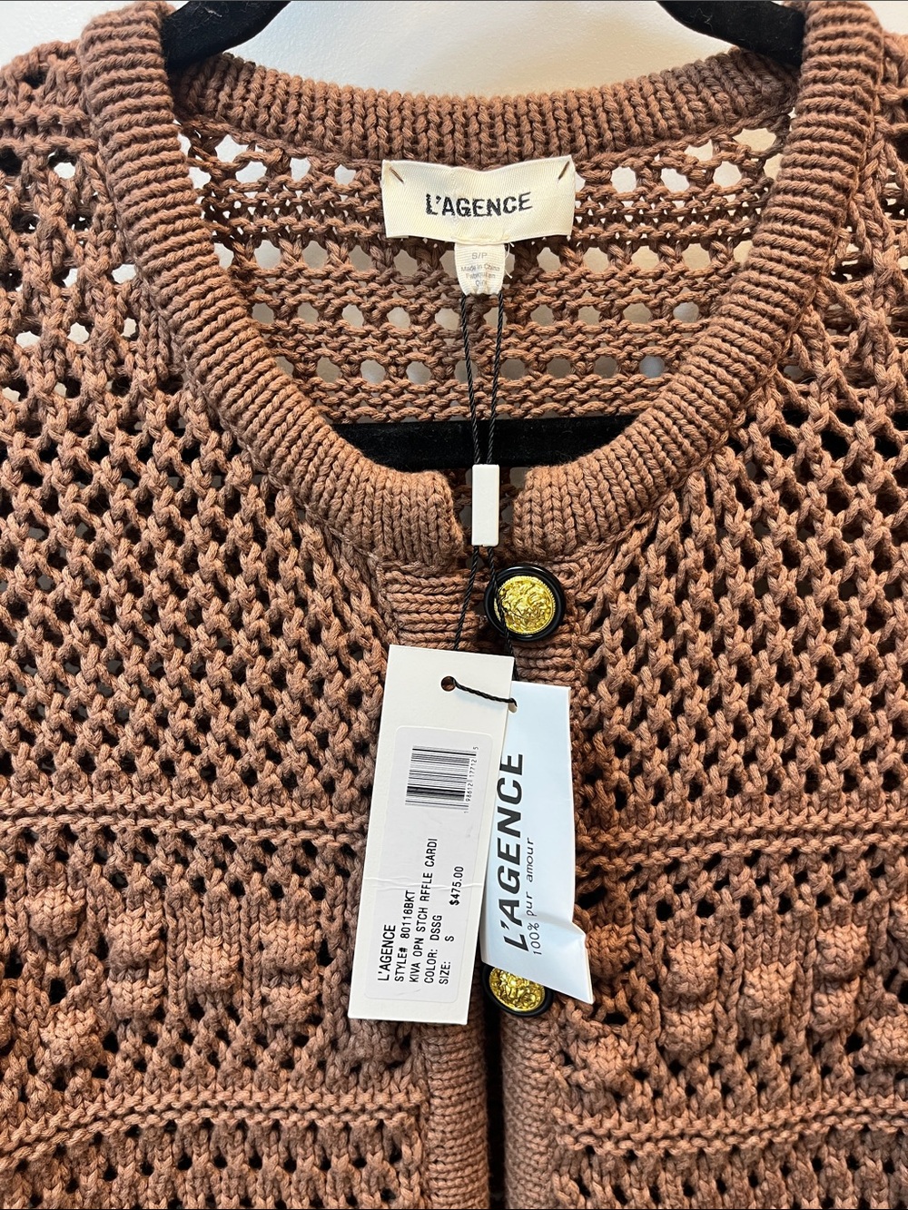 NWT L'Agence kiva open stitch ruffle cardigan - Picture 2 of 4